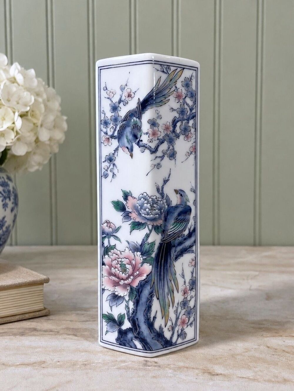 Vintage Hexagonal Takahashi Porcelain Vase